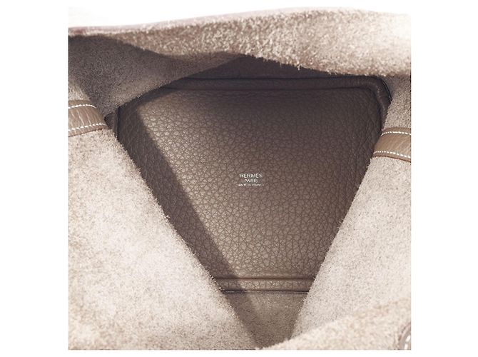 Borsa Tote Hermès Picotin Lock PM 18 in Grigio Etoupe Taupe - vista 10