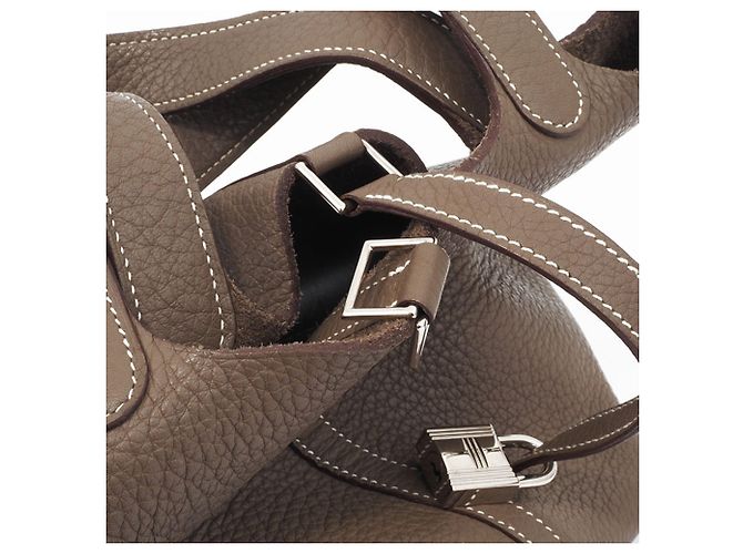 Borsa Tote Hermès Picotin Lock PM 18 in Grigio Etoupe Taupe - vista 13