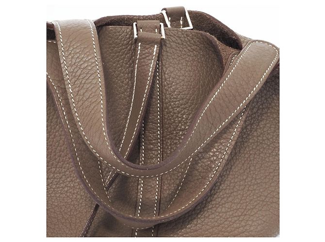 Borsa Tote Hermès Picotin Lock PM 18 in Grigio Etoupe Taupe - vista 6