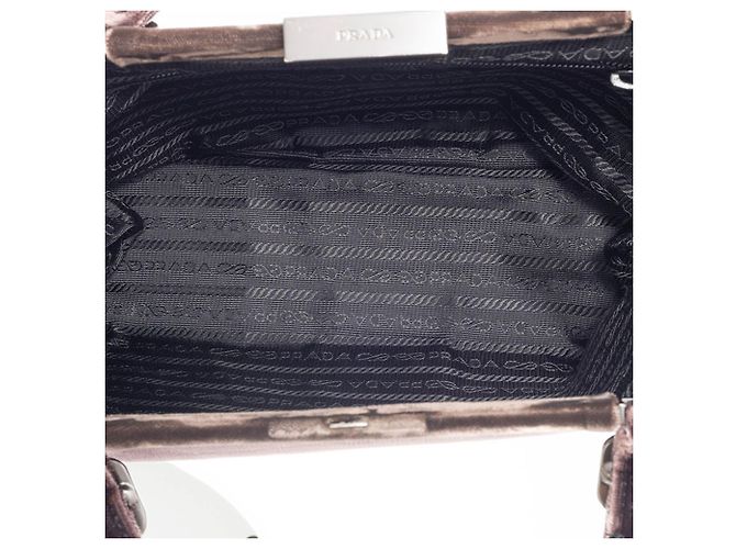 Borsa in pelle marrone scuro Prada - vista 10