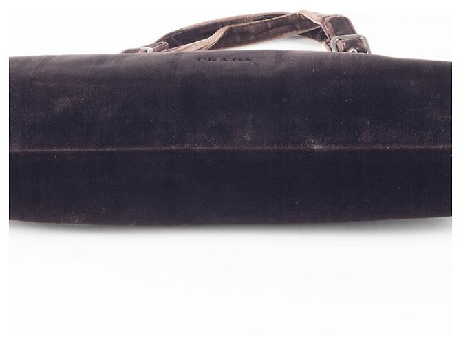 Borsa in pelle marrone scuro Prada - vista 11