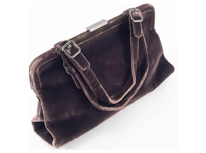 Borsa in pelle marrone scuro Prada - vista 17