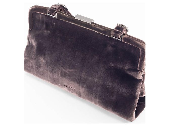 Borsa in pelle marrone scuro Prada - vista 18