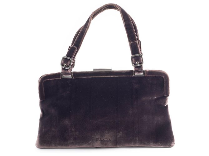 Borsa in pelle marrone scuro Prada - vista 2
