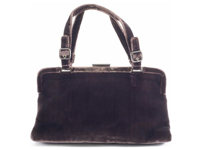 Borsa in pelle marrone scuro Prada - vista 4