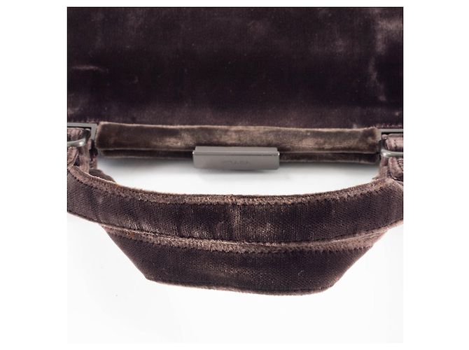 Borsa in pelle marrone scuro Prada - vista 6