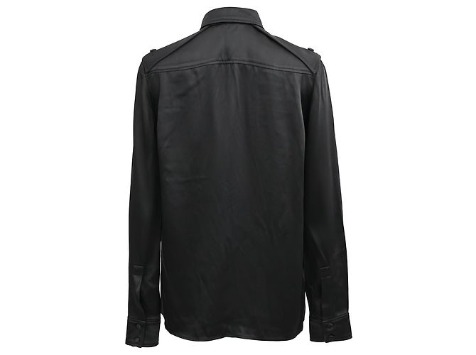 Tom Ford Western-Stil Satinhemd aus schwarzem Acetat - Ansicht 3