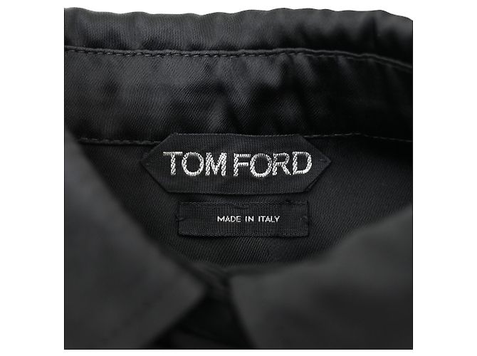 Tom Ford Western-Stil Satinhemd aus schwarzem Acetat - Ansicht 4