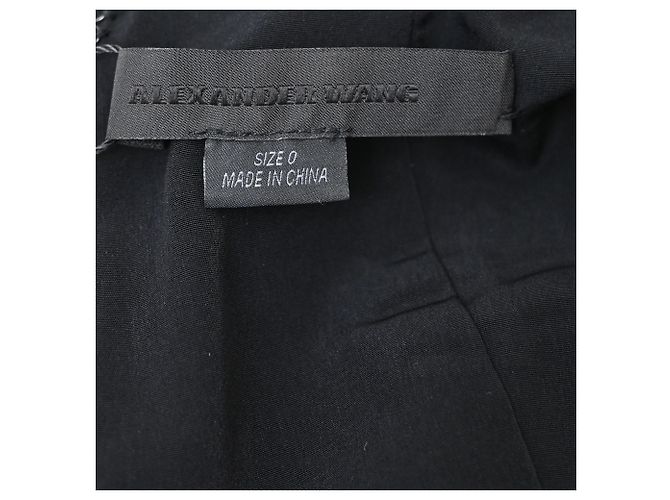 Vestido mini A-line plisado negro en poliéster Alexander Wang - vista 4