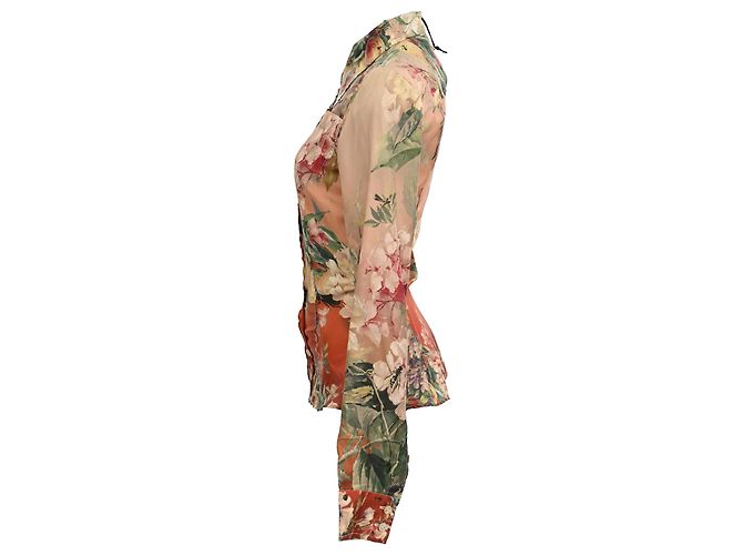 Camicia button-down in seta multicolore con stampa floreale di Jean Paul Gaultier - vista 2