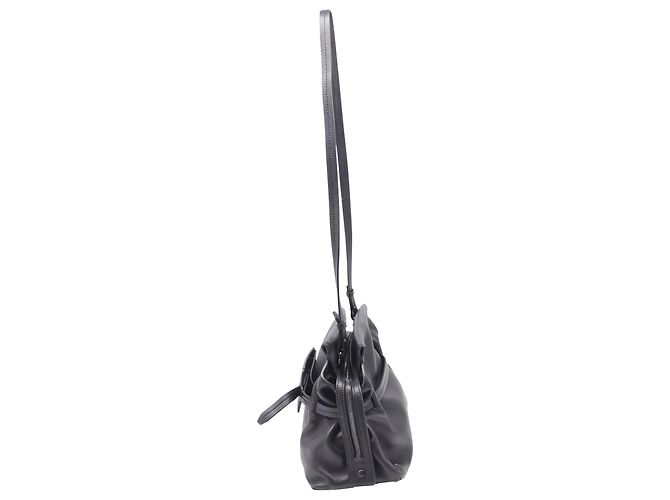 Off White Borsa Clutch Off-White con tracolla in pelle di agnello nera - vista 3