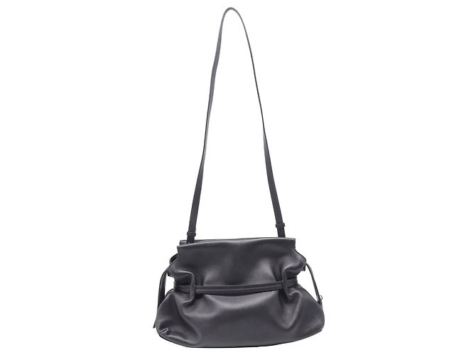 Off White Borsa Clutch Off-White con tracolla in pelle di agnello nera - vista 4