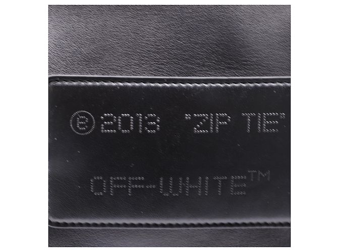 Off White Borsa Clutch Off-White con tracolla in pelle di agnello nera - vista 6