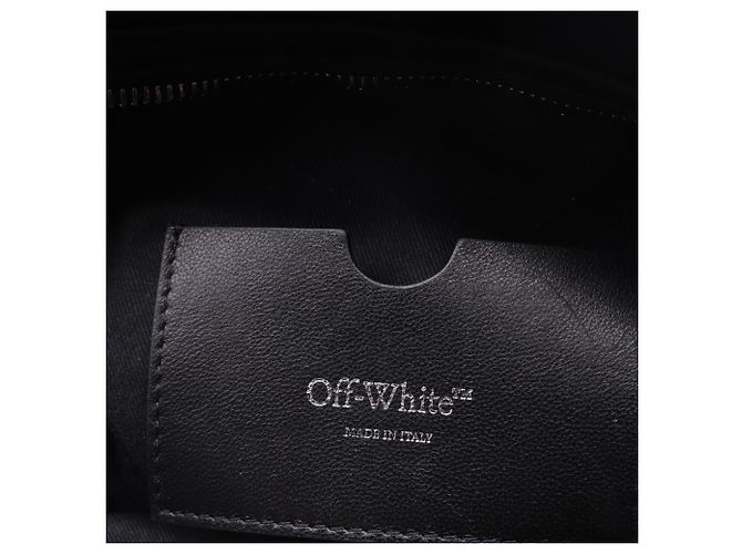 Off White Borsa Clutch Off-White con tracolla in pelle di agnello nera - vista 8