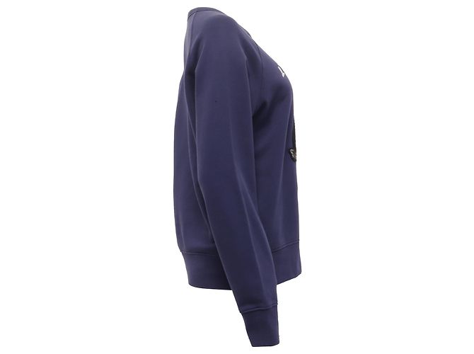 Gucci L'Aveugle Par Amour Pullover aus navyblauer Baumwolle mit Hasenapplikation Marineblau - Ansicht 3