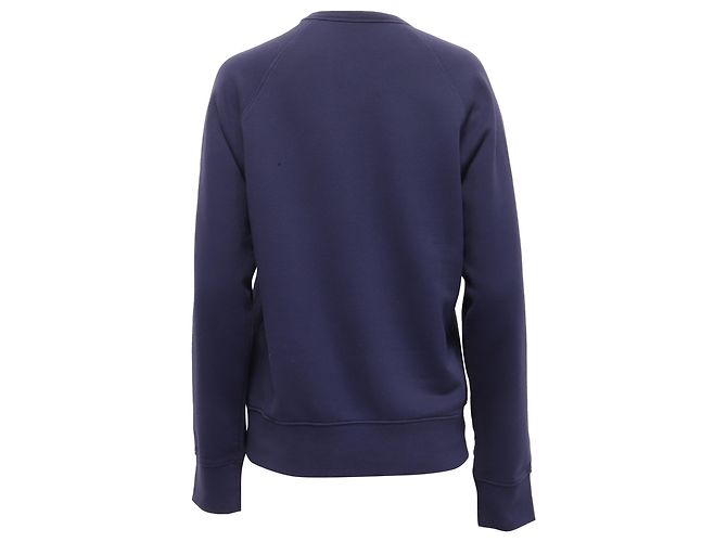 Gucci L'Aveugle Par Amour Pullover aus navyblauer Baumwolle mit Hasenapplikation Marineblau - Ansicht 4