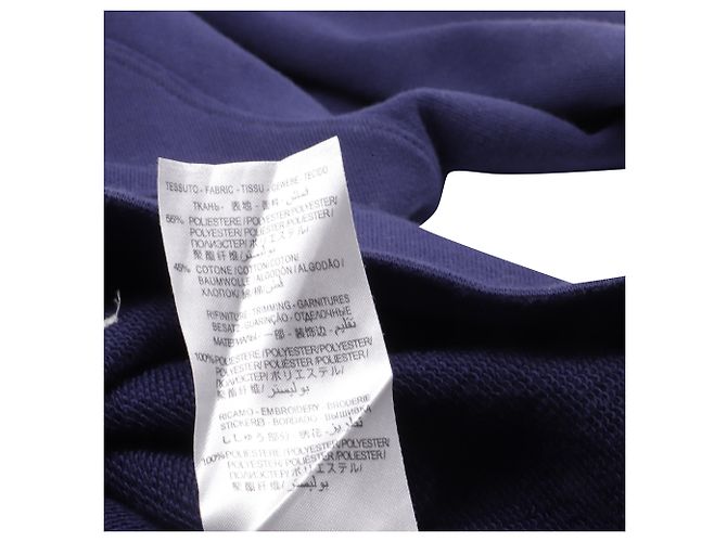 Gucci L'Aveugle Par Amour Pullover aus navyblauer Baumwolle mit Hasenapplikation Marineblau - Ansicht 6