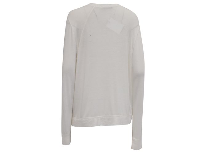 Top de manga larga Alexander Wang en modal blanco Crudo - vista 4