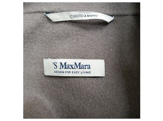 Abrigo ceñido S Max Mara en lana virgen marrón Castaño Roja - vista 2