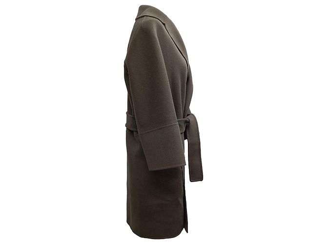 Abrigo ceñido S Max Mara en lana virgen marrón Castaño Roja - vista 4