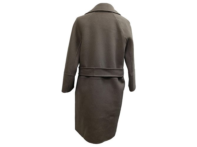 Abrigo ceñido S Max Mara en lana virgen marrón Castaño Roja - vista 5