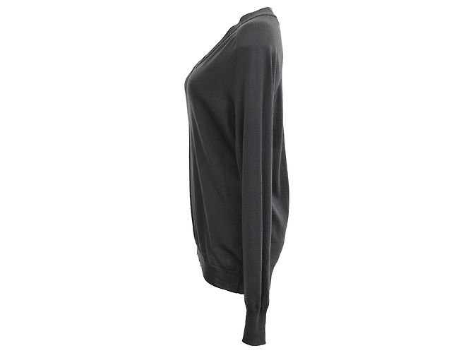 V-Ausschnitt Pullover aus schwarzer Wolle Jil Sander - Ansicht 2