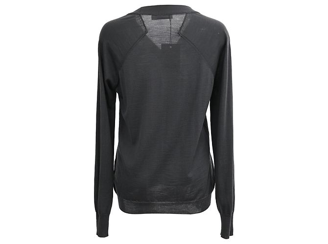V-Ausschnitt Pullover aus schwarzer Wolle Jil Sander - Ansicht 3
