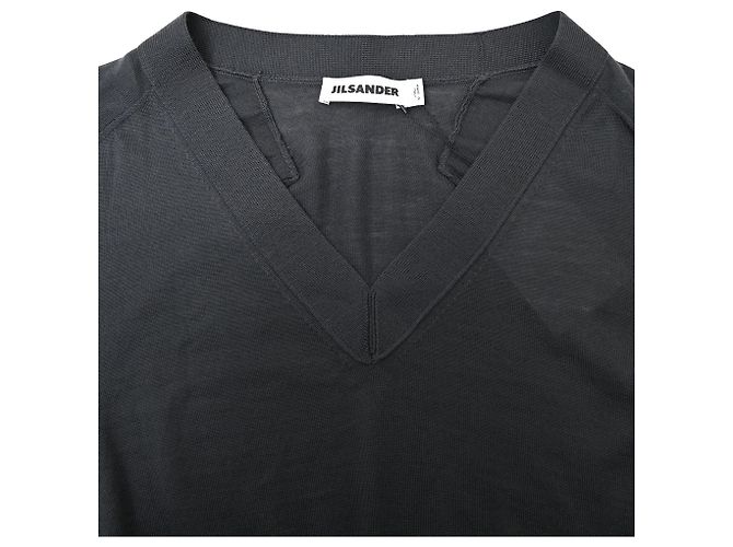V-Ausschnitt Pullover aus schwarzer Wolle Jil Sander - Ansicht 5