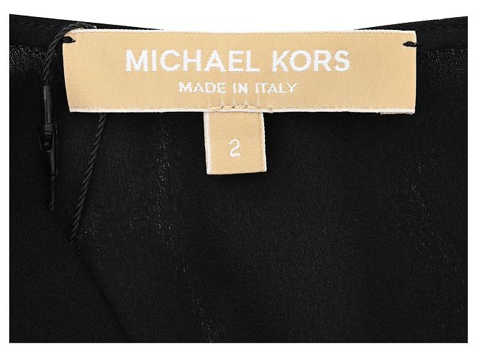 Blusa sem mangas com babados em seda preta com decote em V da Michael Kors Preto - vista 4