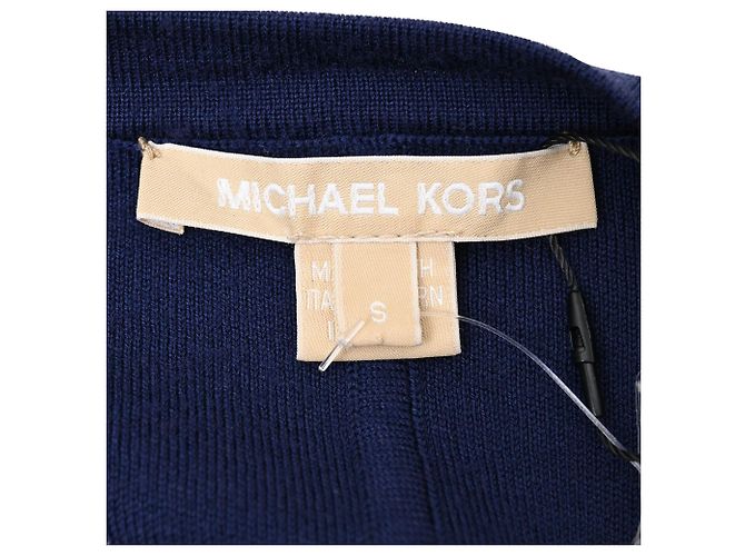 Michael Kors Bolero mit halben Ärmeln aus marineblauer Wolle - Ansicht 4