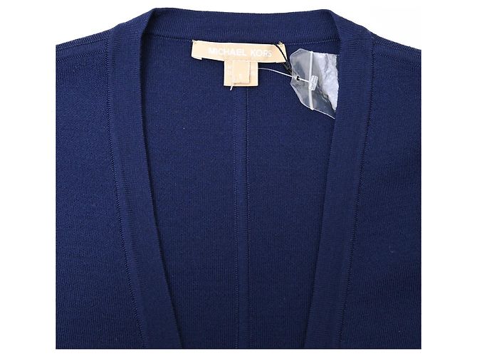 Michael Kors Bolero mit halben Ärmeln aus marineblauer Wolle - Ansicht 5