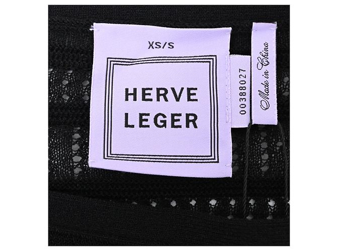 Vestido Mini Poncho de Punto Amiee en Algodón Negro de Herve Leger - vista 4