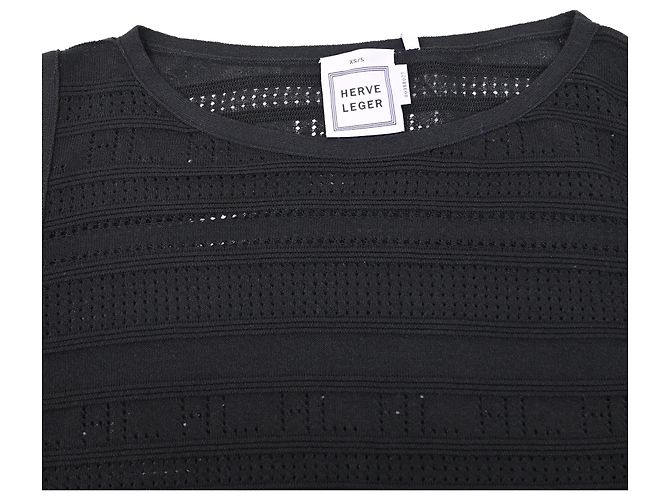 Vestido Mini Poncho de Punto Amiee en Algodón Negro de Herve Leger - vista 5