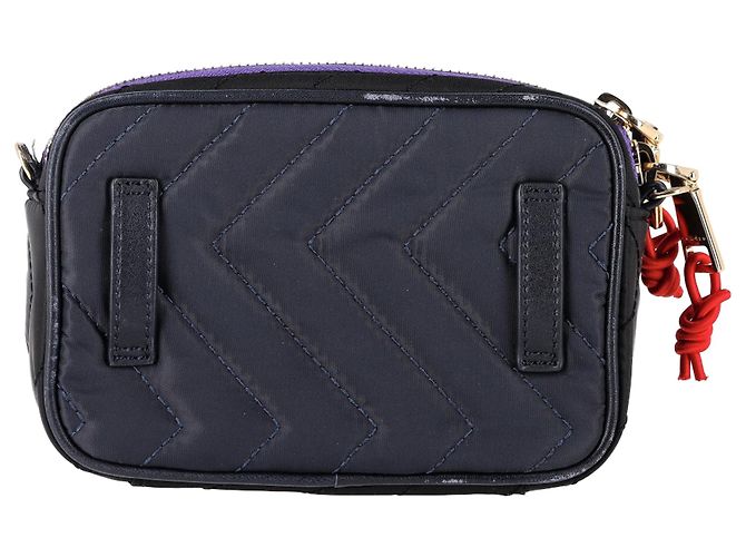 Belt bag trapuntato Sandro Chevron in poliamide blu navy - vista 3