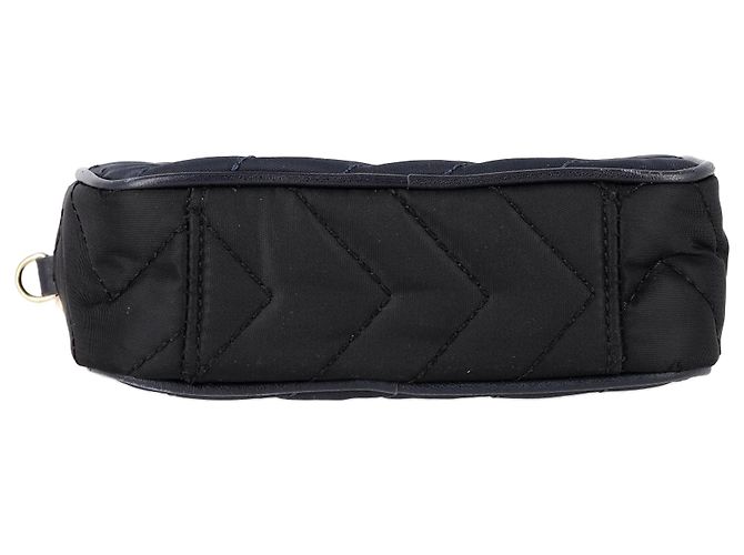 Belt bag trapuntato Sandro Chevron in poliamide blu navy - vista 4
