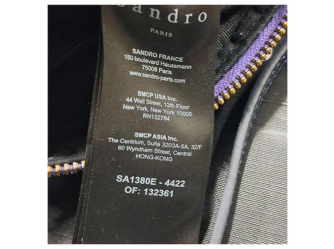 Belt bag trapuntato Sandro Chevron in poliamide blu navy - vista 6