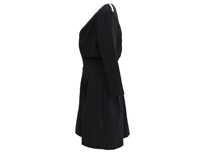 Mini-Kleid mit V-Ausschnitt aus schwarzem Polyester Ba&sh - Ansicht 2