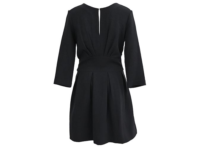 Mini-Kleid mit V-Ausschnitt aus schwarzem Polyester Ba&sh - Ansicht 3