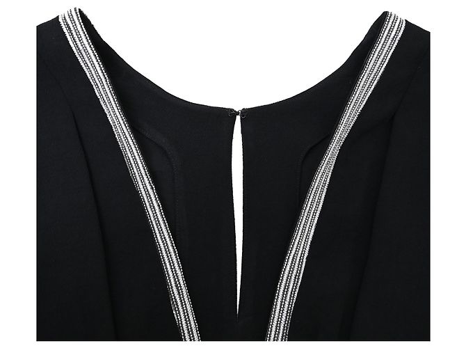 Mini-Kleid mit V-Ausschnitt aus schwarzem Polyester Ba&sh - Ansicht 5