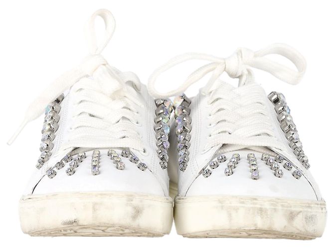Tênis Convertíveis Goldie Shine Stuart Weitzman em Couro Branco Cru - vista 2
