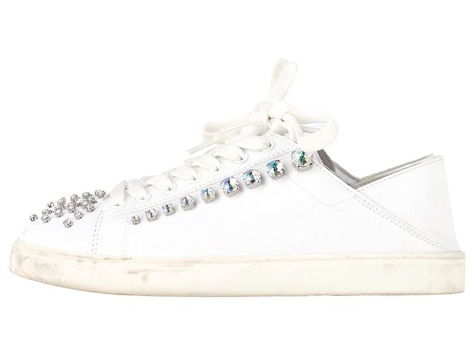 Tênis Convertíveis Goldie Shine Stuart Weitzman em Couro Branco Cru - vista 4