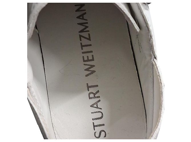 Tênis Convertíveis Goldie Shine Stuart Weitzman em Couro Branco Cru - vista 8