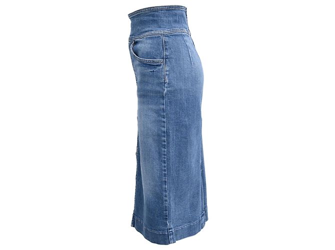 Gonna Midi Date Ba&sh in Denim Blu Chiaro - vista 2