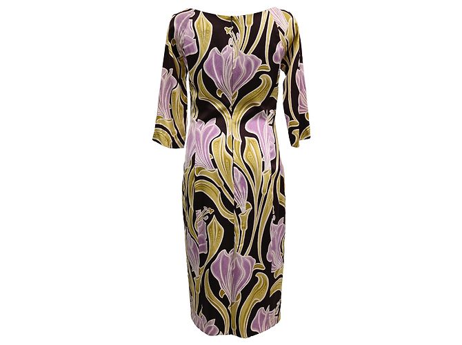 Vestido Midi Boss Hugo Boss en Seda con Estampado Floral - vista 3