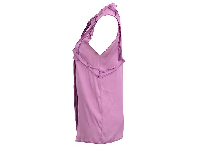 Top senza maniche in seta viola Bottega Veneta - vista 2