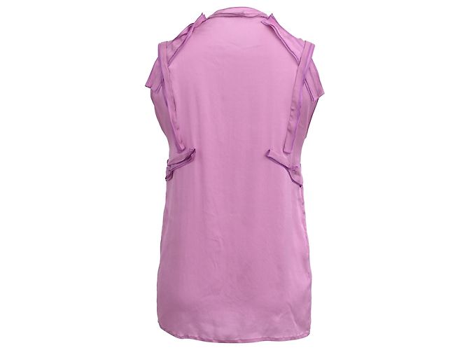 Top senza maniche in seta viola Bottega Veneta - vista 3
