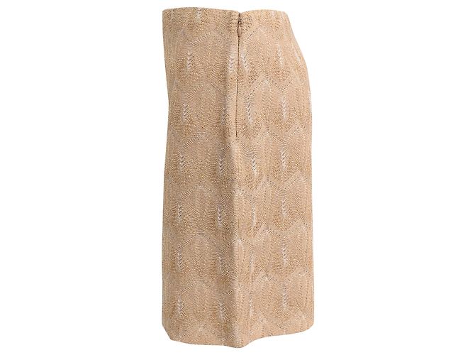 Falda mini ajustada de punto metálico beige de rayón Missoni - vista 2