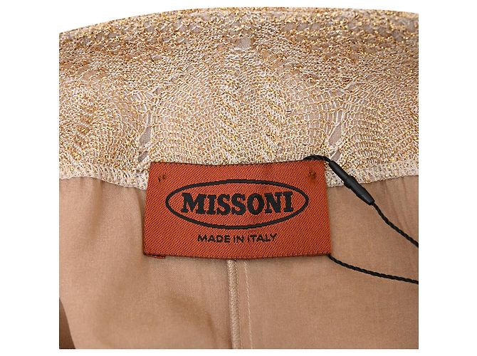 Falda mini ajustada de punto metálico beige de rayón Missoni - vista 4