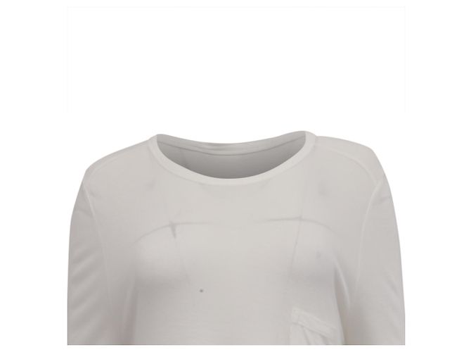 Camiseta de manga larga Alexander Wang con bolsillo en modal blanco Crudo - vista 2