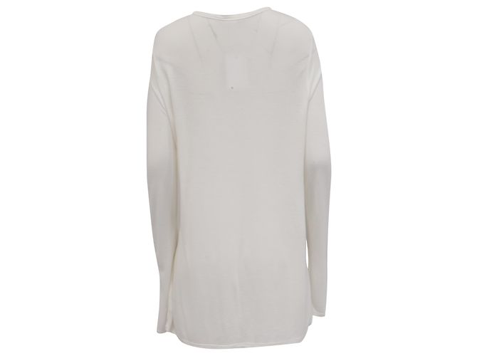 Camiseta de manga larga Alexander Wang con bolsillo en modal blanco Crudo - vista 4